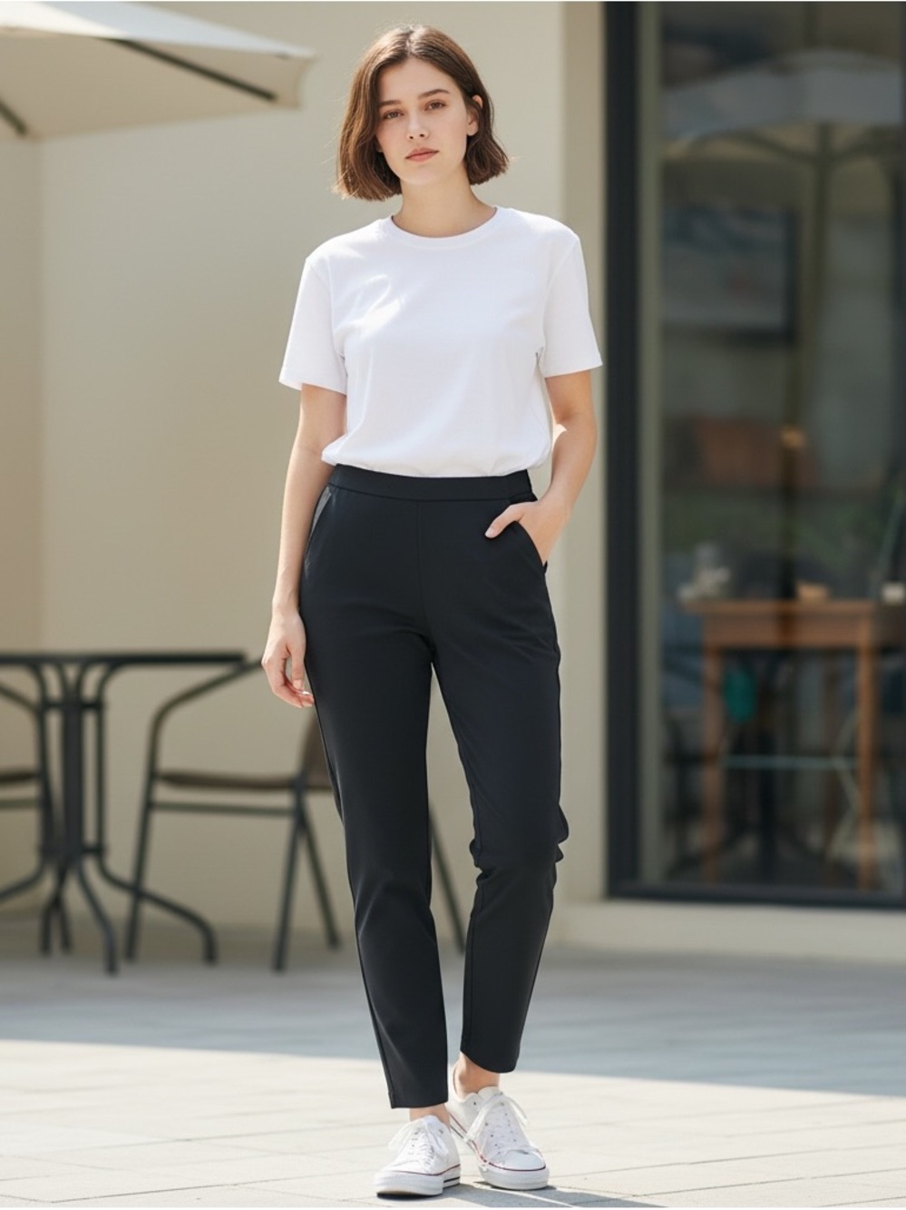 lululemon athletica Black Cropped Slim Ankle Pants